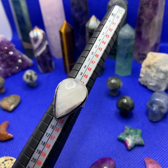 White Moonstone w Subtle Blue Flashes! .925 Sterling Plated, SPECIAL PRICE! 🤑 - Picture 7 of 11